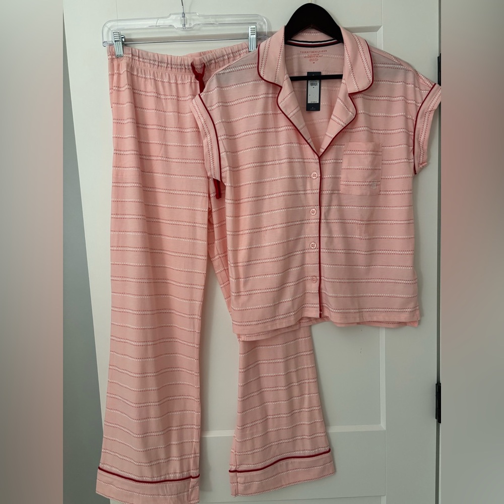 Tommy Hilfiger Pink and White Women's Pajama Set